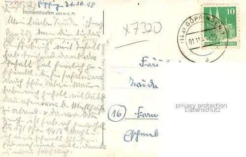 AK / Ansichtskarte Goeppingen Landschaftspanorama mit Blick zum Hohenstaufen Goeppingen