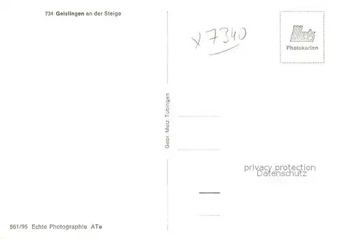 AK / Ansichtskarte Geislingen_Steige Blick ins Tal auf die Stadt Geislingen_Steige