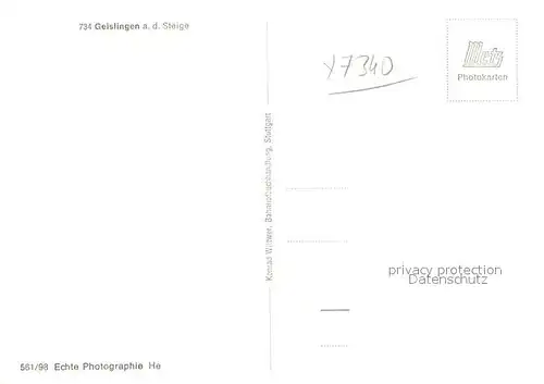 AK / Ansichtskarte Geislingen_Steige Blick ins Tal auf die Stadt Geislingen_Steige