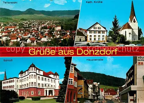 AK / Ansichtskarte Donzdorf Panorama Schwaebische Alb Kirche Hauptstrasse Schloss Donzdorf