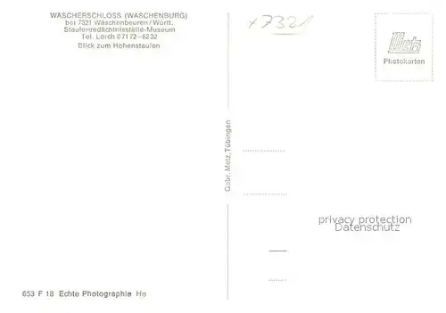 AK / Ansichtskarte Waeschenbeuren Landschaftspanorama mit Blick zum Hohenstaufen Waeschenbeuren