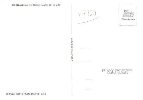 AK / Ansichtskarte Goeppingen Panorama mit Blick zum Hohenstaufen Goeppingen