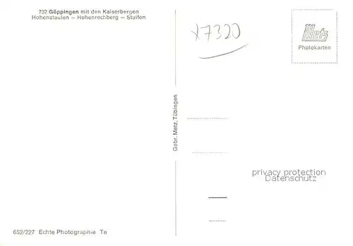 AK / Ansichtskarte Goeppingen Panorama mit den Kaiserbergen Hohenstaufen Hohenrechberg Stuifen Goeppingen