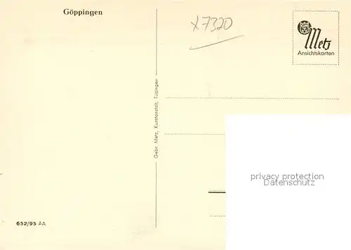 AK / Ansichtskarte Goeppingen Stadtpanorama mit Blick zum Hohenstaufen Goeppingen