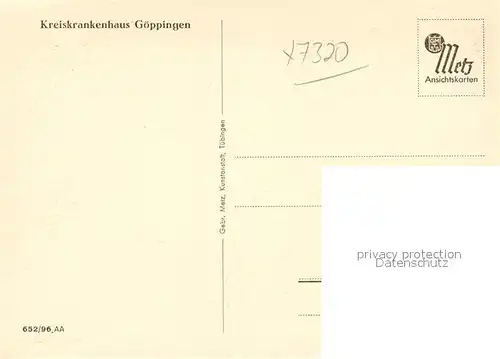 AK / Ansichtskarte Goeppingen Krankenhaus Goeppingen