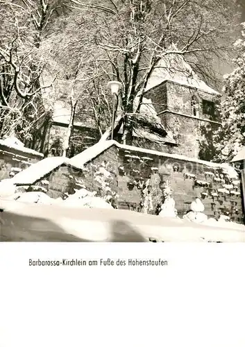 AK / Ansichtskarte Goeppingen Barbarossa Kirchlein am Fusse des Hohenstaufen im Winter Goeppingen
