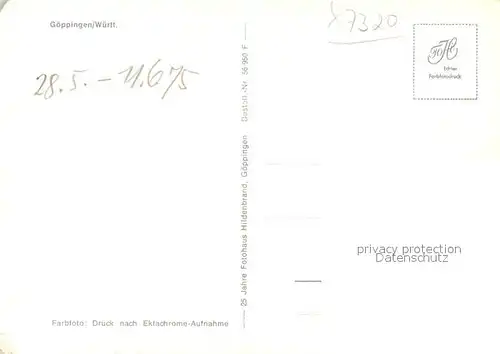 AK / Ansichtskarte Goeppingen Panorama Blick ueber die Stadt zum Hohenstaufen Hohenrechberg Goeppingen