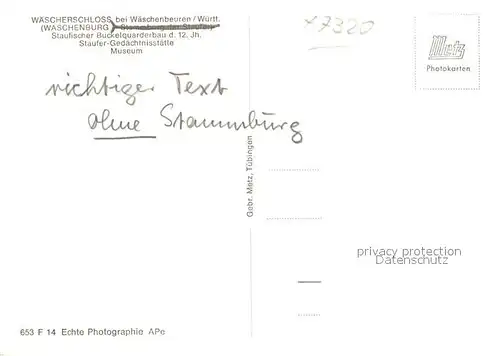 AK / Ansichtskarte Waeschenbeuren Waescherschloss Staufer Gedaechtnisstaette Museum Waeschenbeuren