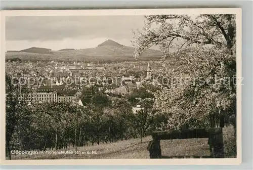 AK / Ansichtskarte Goeppingen Stadtpanorama mit Blick zum Hohenstaufen Baumbluete Goeppingen