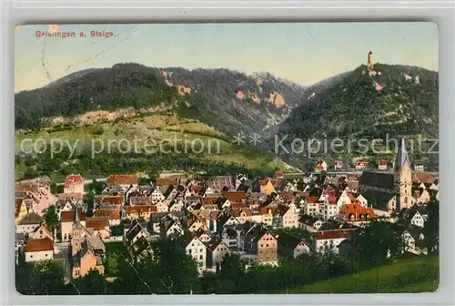 AK / Ansichtskarte Geislingen_Steige Stadtpanorama mit oedenturm Schwaebische Alb Geislingen_Steige