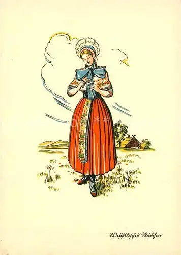 AK / Ansichtskarte Trachten Westfalen Maedchen 