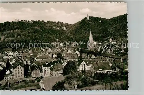 AK / Ansichtskarte Geislingen_Steige mit Ruine Helfenstein und Oedenturm Geislingen_Steige