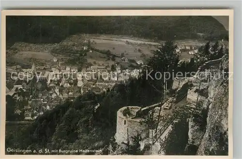 AK / Ansichtskarte Geislingen_Steige mit Burgruine Helfenstein Geislingen_Steige