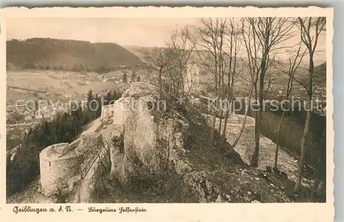 AK / Ansichtskarte Geislingen_Steige Burgruine Helfenstein Geislingen_Steige