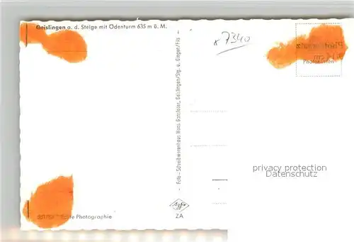 AK / Ansichtskarte Geislingen_Steige mit oedenturm Geislingen_Steige