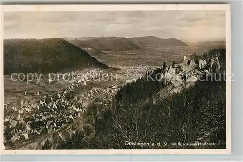 AK / Ansichtskarte Geislingen_Steige mit Burgruine Helfenstein Geislingen_Steige
