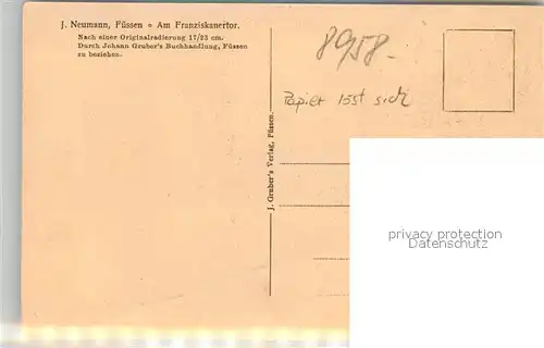 AK / Ansichtskarte Fuessen_Allgaeu Am Franziskanertor Fuessen Allgaeu