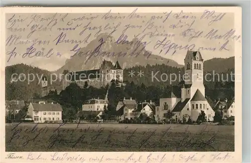 AK / Ansichtskarte Fuessen_Allgaeu Kirche und Schloss Fuessen Allgaeu