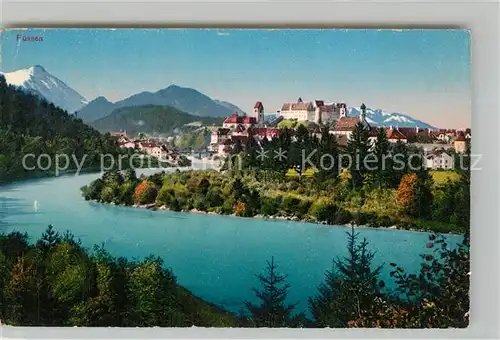 AK / Ansichtskarte Fuessen_Allgaeu Panorama mit Schloss Fuessen Allgaeu