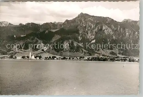 AK / Ansichtskarte Fuessen_Allgaeu Fliegeraufnahme mit Forggensee Fuessen Allgaeu