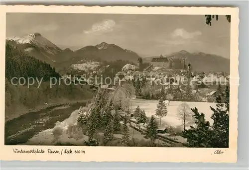 AK / Ansichtskarte Fuessen_Allgaeu Lechpartie mit Schloss Aggenstein Breitenberg und Edelsberg Fuessen Allgaeu