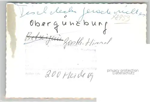 AK / Ansichtskarte Oberguenzburg Gasthaus Hirsch Oberguenzburg