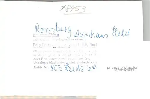 AK / Ansichtskarte Ronsberg Weinhaus Held Ronsberg