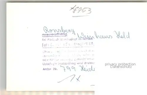 AK / Ansichtskarte Ronsberg Weinhaus Held Ronsberg