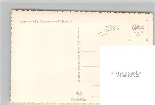 AK / Ansichtskarte Kaufbeuren Stadtmauer mit Fuenfknopfturm Kaufbeuren