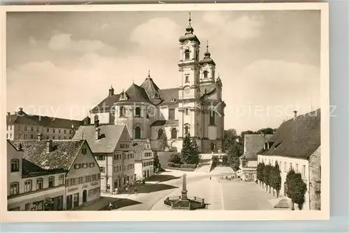 AK / Ansichtskarte Ottobeuren Marktplatz mit Basilika Ottobeuren