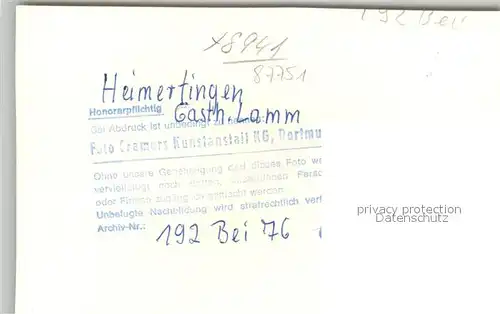 AK / Ansichtskarte Heimertingen Gasthaus Lamm Heimertingen