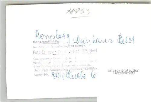 AK / Ansichtskarte Ronsberg Weinhaus Held Gaestezimmer Ronsberg