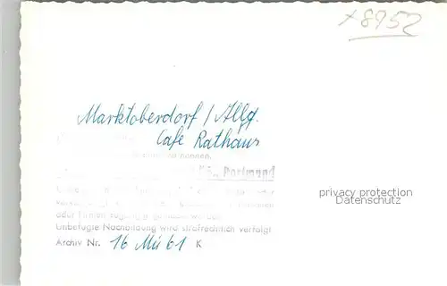 AK / Ansichtskarte Marktoberdorf Cafe Rathaus Marktoberdorf