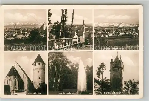 AK / Ansichtskarte Kaufbeuren Panorama Gesamt Blasiuskirche Jordananlage Fuenfknopfturm Kaufbeuren