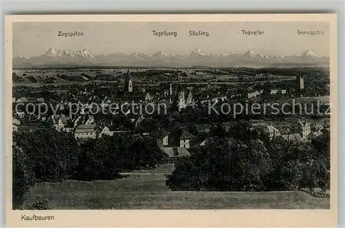 AK / Ansichtskarte Kaufbeuren Panorama mit Zugspitze Tegelberg Saeuling Gernspitze Kaufbeuren