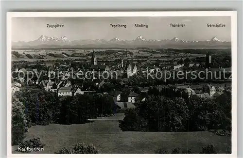 AK / Ansichtskarte Kaufbeuren Panorama mit Zugspitze Saeuling Gernspitze Kaufbeuren