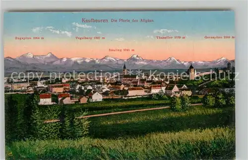 AK / Ansichtskarte Kaufbeuren mit Zugspitze Tegelberg Saeuling Gernspitze Kaufbeuren