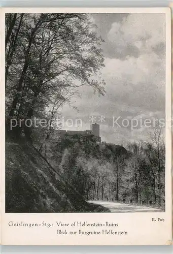 AK / Ansichtskarte Geislingen_Steige Burgruine Helfenstein Geislingen_Steige