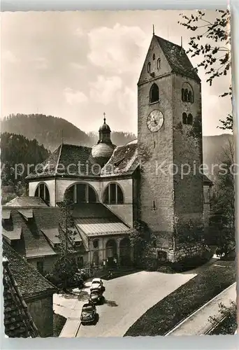 AK / Ansichtskarte Fuessen_Allgaeu St Mang Kirche mit Glockenturm Fuessen Allgaeu
