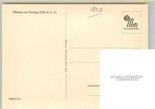 AK / Ansichtskarte Fuessen_Allgaeu mit Saeuling Fuessen Allgaeu