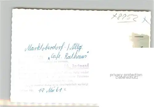 AK / Ansichtskarte Marktoberdorf Cafe Rathaus Marktoberdorf