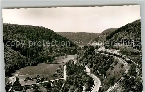 AK / Ansichtskarte Geislingen_Steige Landschaftspanorama Schwaebische Alb Eisenbahn Geislinger Steige Geislingen_Steige