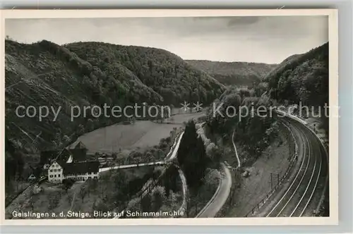 AK / Ansichtskarte Geislingen_Steige Panorama Blick auf Schimmelmuehle Eisenbahn Geislinger Steige Schwaebische Alb Geislingen_Steige