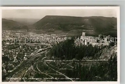 AK / Ansichtskarte Geislingen_Steige Panorama Burgruine Helfenstein Blick vom oedenturm aus Geislingen_Steige