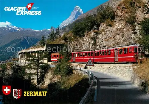 AK / Ansichtskarte Eisenbahn Glacier Express Zermatt Matterhorn  Eisenbahn