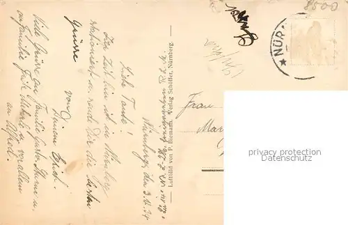 AK / Ansichtskarte Nuernberg Fliegeraufnahme mit Burg Nuernberg