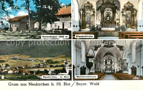 AK / Ansichtskarte Neukirchen_Heilig_Blut Hohenbogen Klosterkirche Panorama Wallfahrtskirche Neukirchen_Heilig_Blut