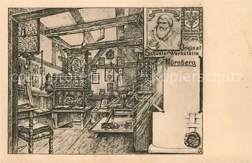 AK / Ansichtskarte Nuernberg Hans Sachs Schuster Werkstaette Nuernberg