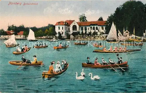 AK / Ansichtskarte Nuernberg Dutzendteich Bootspartien Nuernberg