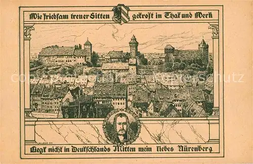 AK / Ansichtskarte Nuernberg Mittelalterliche Stadt mit Burg Nuernberg